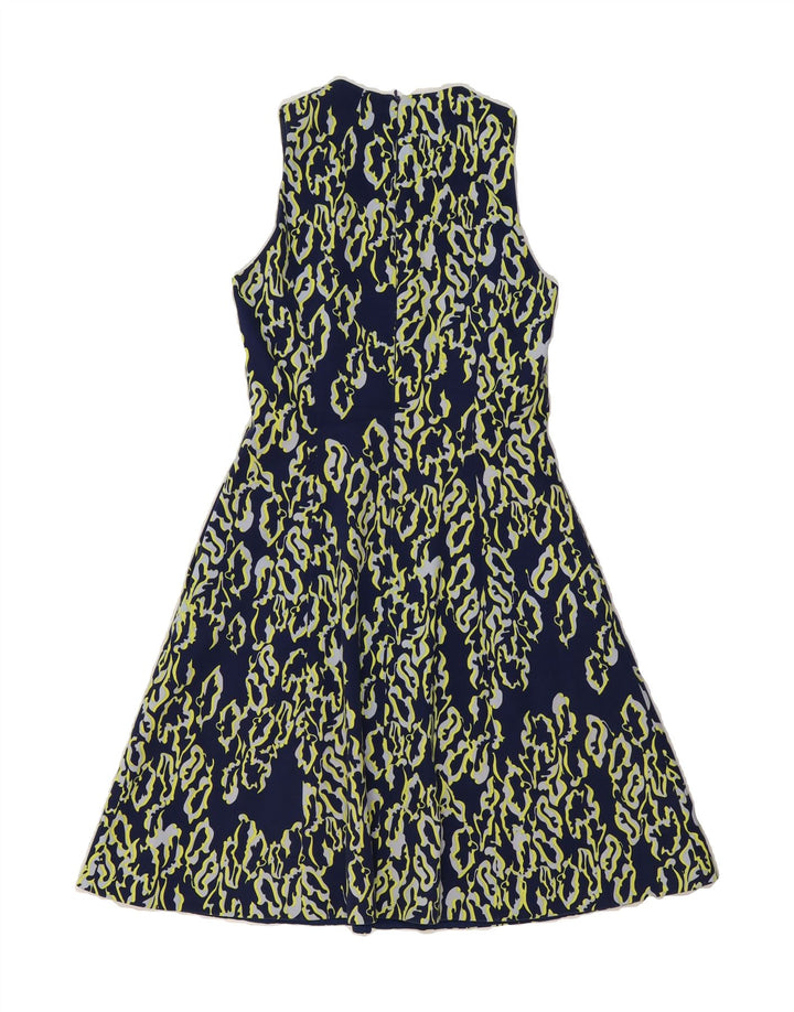 KAREN MILLEN Womens Abstract Pattern A-Line Dress UK 8 Small Navy Blue Vintage Karen Millen and Second-Hand Karen Millen from Messina Hembry 