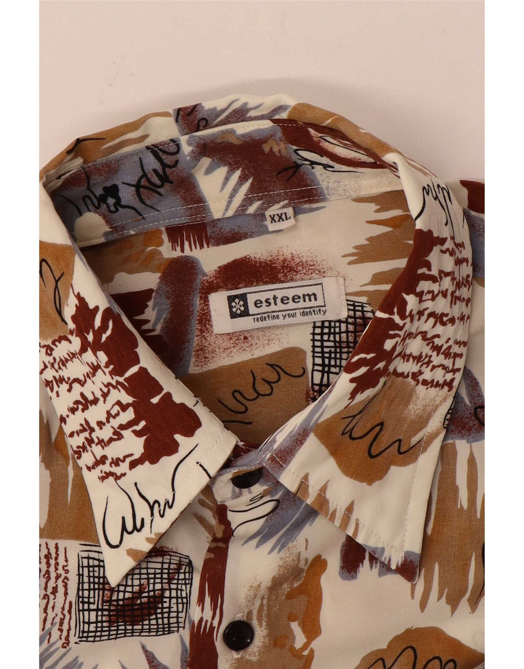 Cămașă Vintage pentru bărbați cu model abstract, 2XL, multicoloră