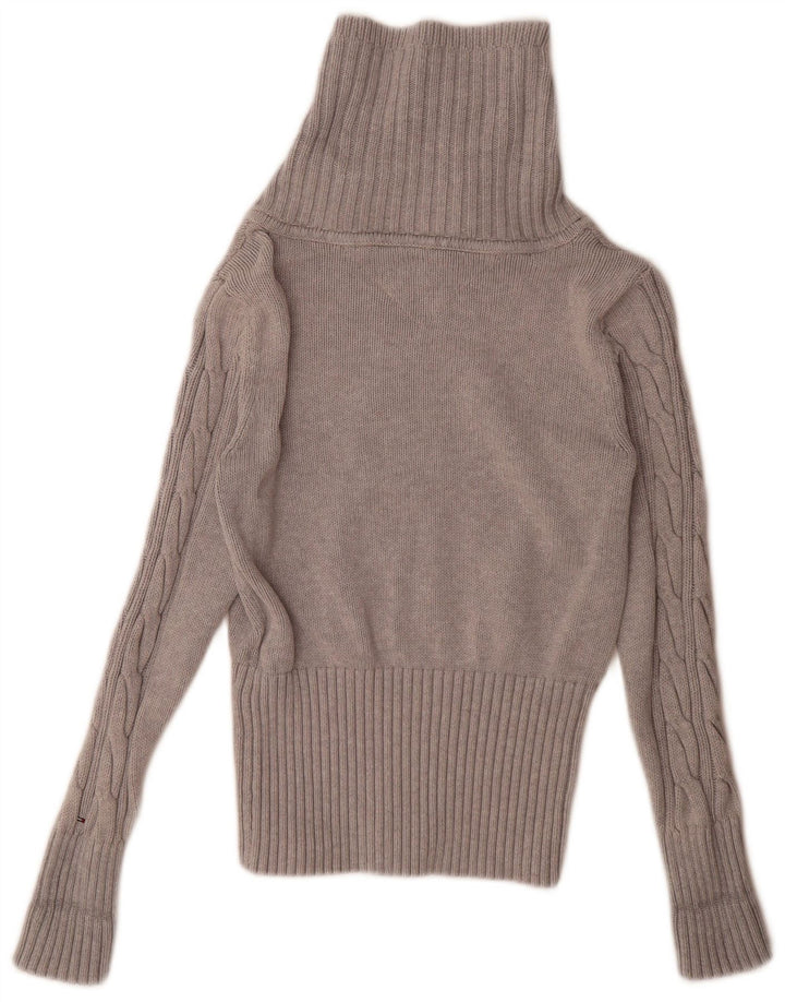 Pulover cardigan cu fermoar complet Tommy Hilfiger pentru femei UK 14 gri mediu