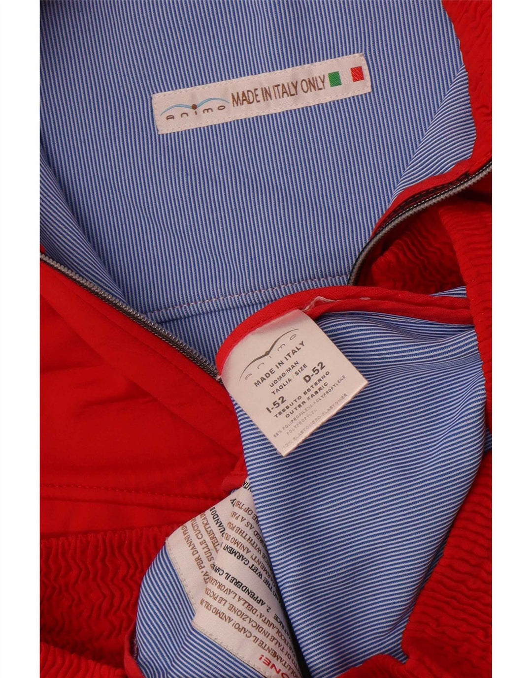 Vintage Mens Utility Jacket IT 52 XL Red Poliuretan
