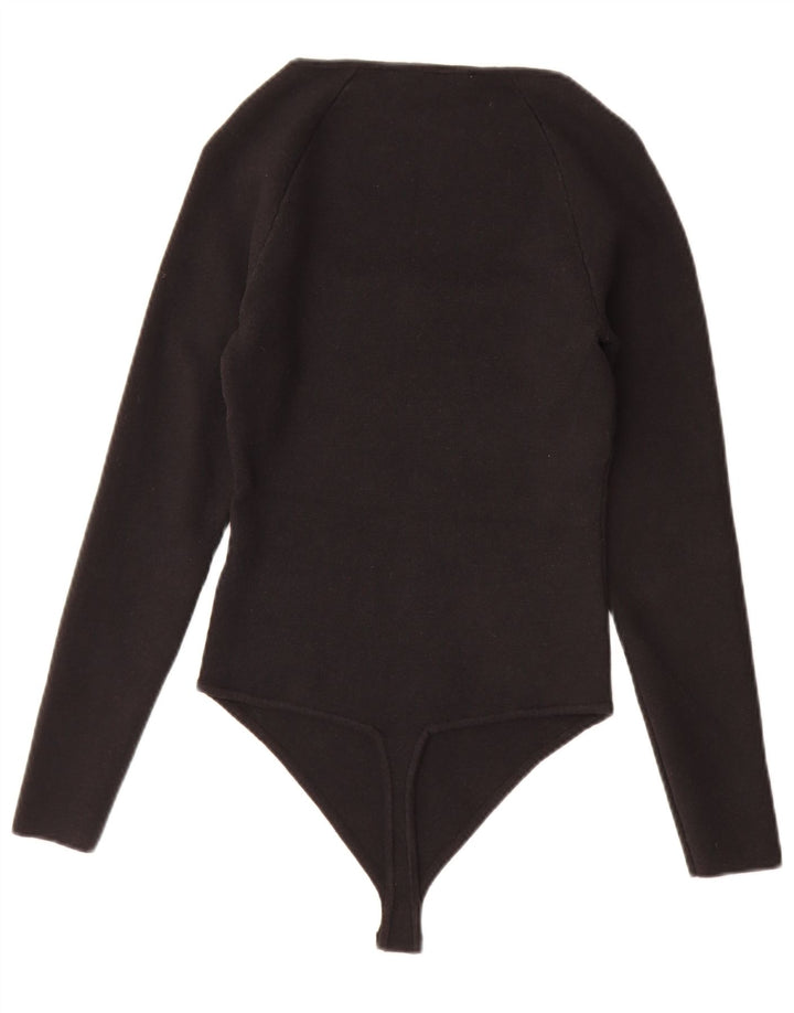 Body cu mânecă lungă pentru femei Abercrombie & Fitch UK 12 Medium Black