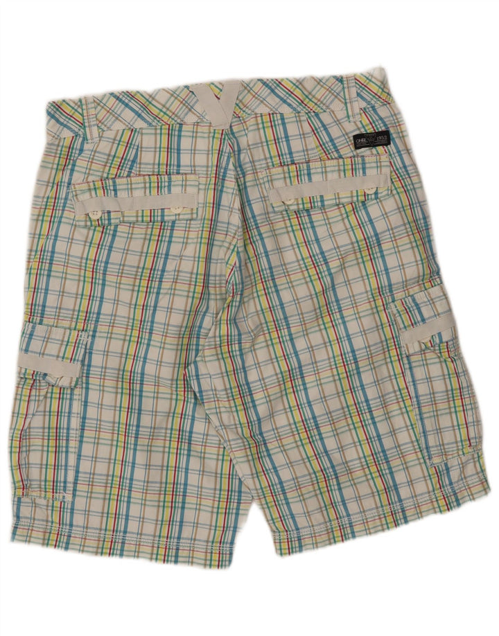 Pantaloni scurți cargo O'NEILL pentru bărbați W33, bumbac cu carouri albastru mediu