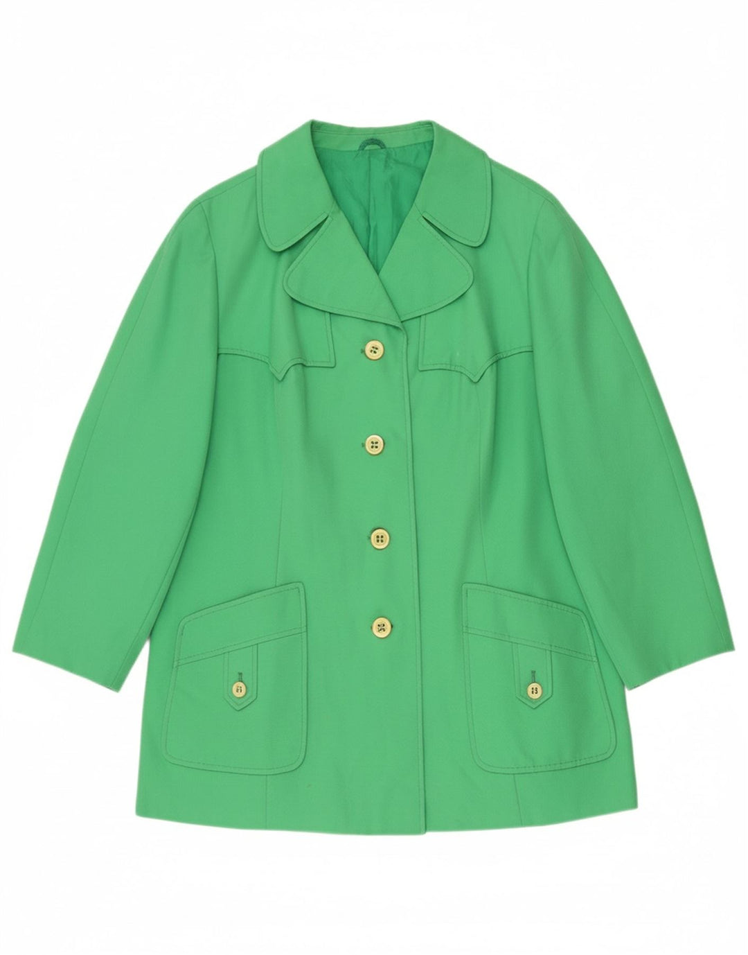 HUCKE Womens Overcoat EU 46 XL Green Polyester Vintage Hucke and Second-Hand Hucke from Messina Hembry 