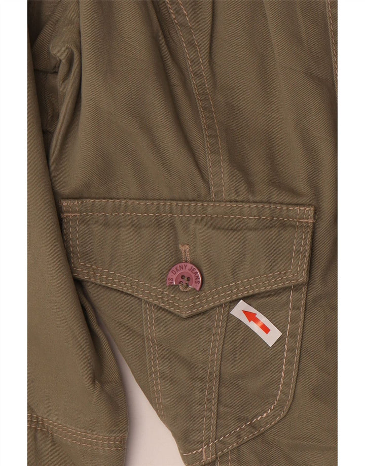 Jachetă militară DKNY pentru femei cu mâneci 3/4 UK 14, bumbac kaki mediu