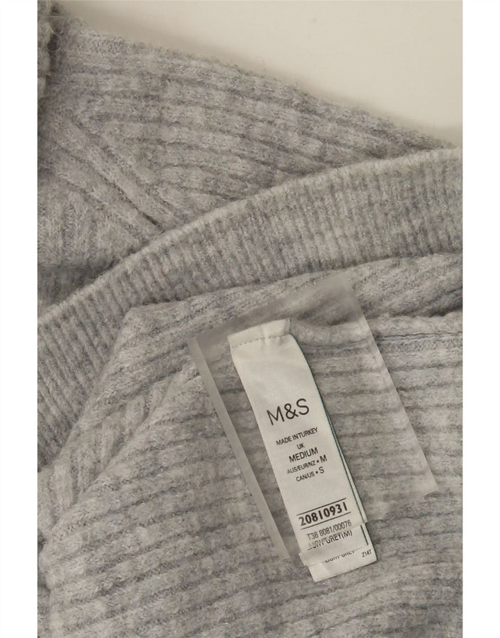 Marks & Spencer Pulover cu gât rulat pentru femei UK 14 Medium Gri Acrilic