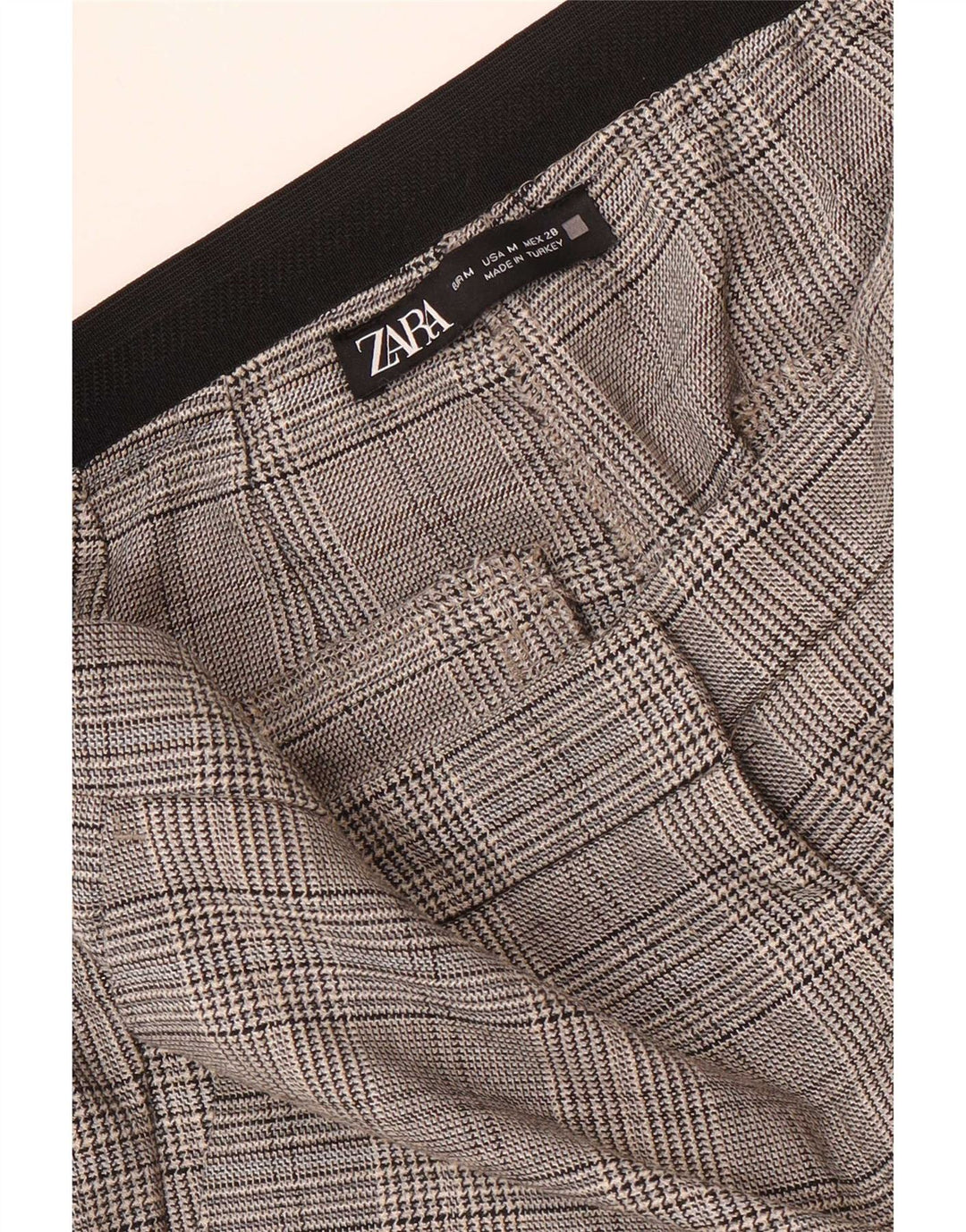 Pantaloni chino slim pentru femei Zara Mediu L28 L28 Gri Houndstooth