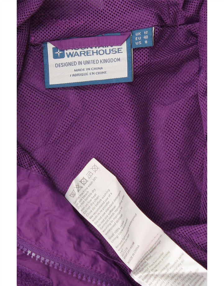 Jachetă de ploaie cu glugă pentru femei Mountain Warehouse UK 12 Nailon violet mediu