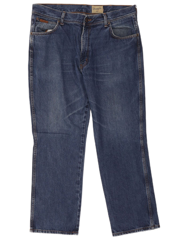Wrangler Mens Texas Straight Jeans W38 L30 Blue Cotton