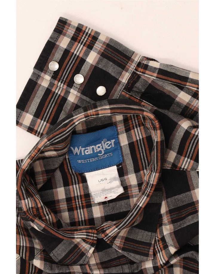 Cămașă de flanel pentru bărbați Wrangler, cu carouri mari, negru