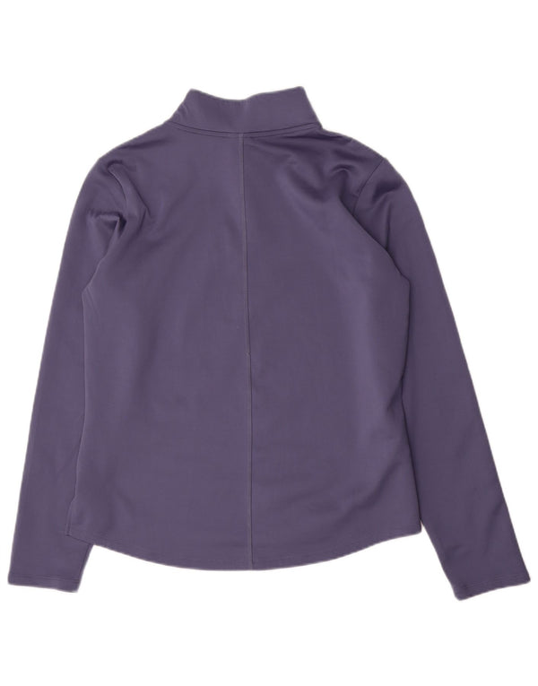 Nike Womens Therma-Fit Zip Neck Graphic Top Long Sleeve UK 14 Medium Purple