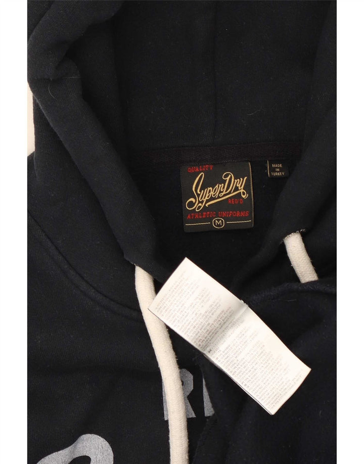 Pulover cu glugă grafic Superdry pentru bărbați, bumbac mediu negru