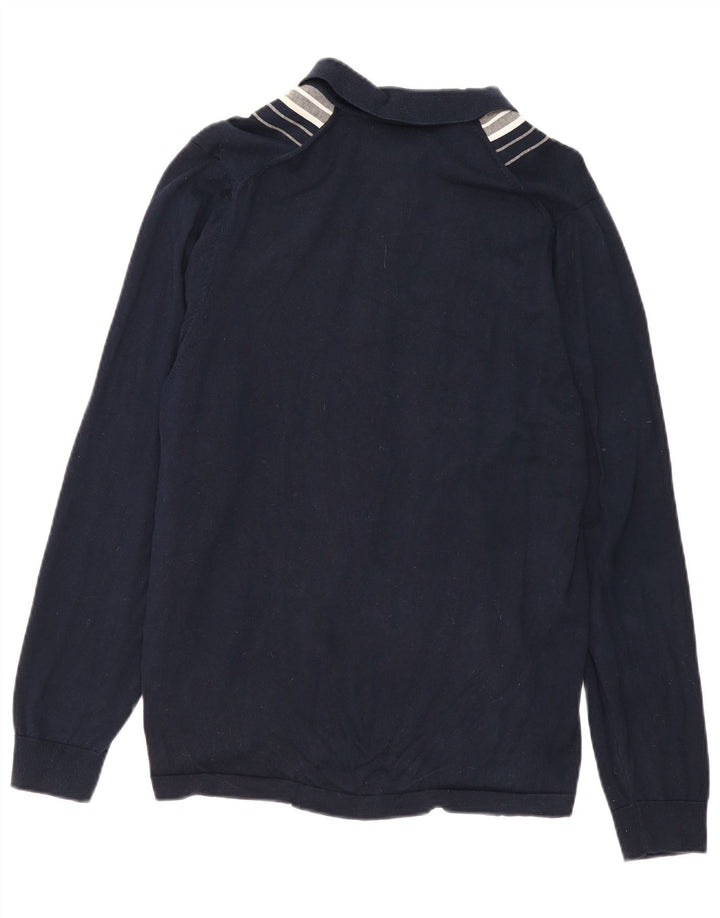 Pulover cardigan pentru bărbați Marks & Spencer, bumbac color block, albastru bleumarin mediu