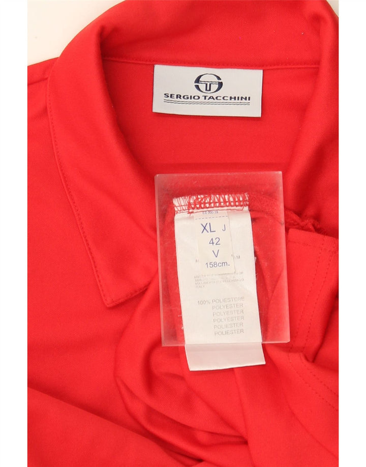 SERGIO TACCHINI tricou polo băieți 13-14 ani XL roșu poliester bloc de culoare