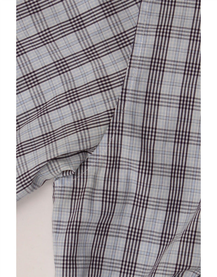 BEN SHERMAN Cămașă cu mânecă scurtă pentru bărbați, cu carouri mari, albastre