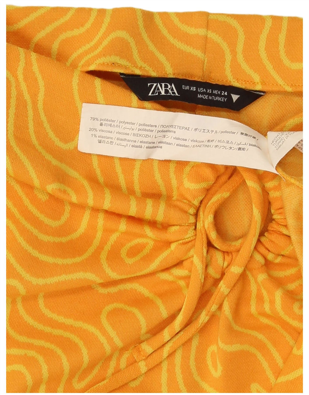 Fusta Midi Zara Femei XS W26 Galben Poliester Geometric