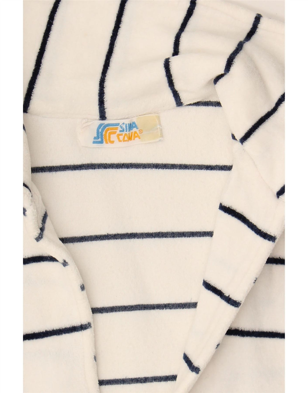 SINA COVA Womens Sweatshirt Jumper UK 14 Large White Striped Vintage Sina Cova and Second-Hand Sina Cova from Messina Hembry 