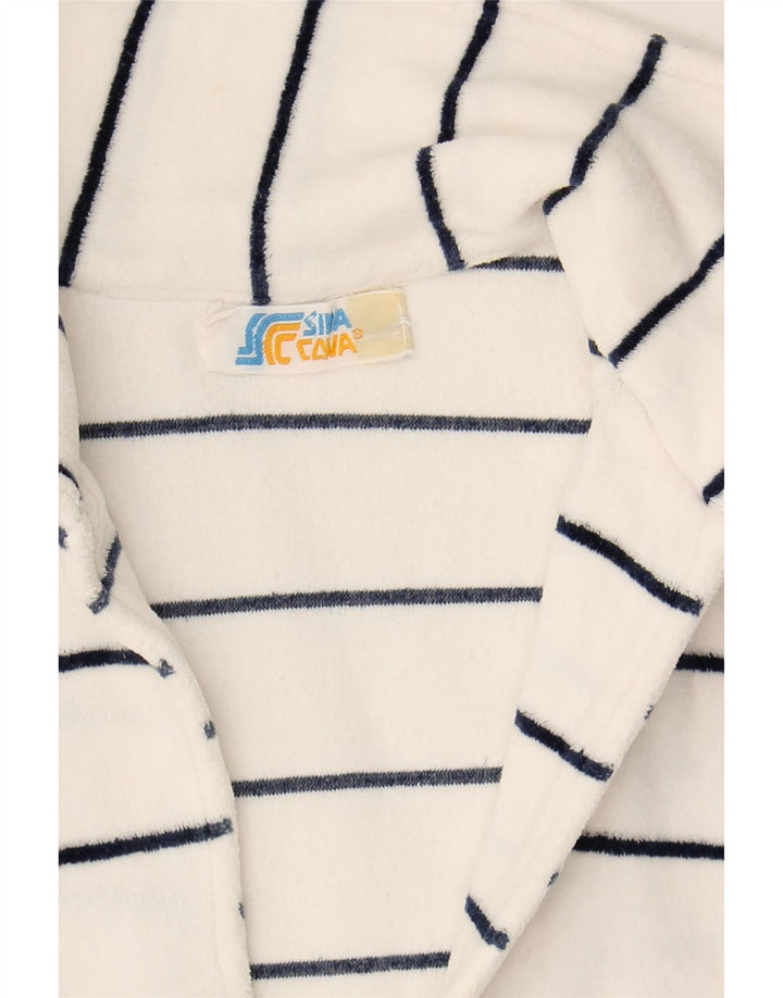 SINA COVA Womens Sweatshirt Jumper UK 14 Large White Striped Vintage Sina Cova and Second-Hand Sina Cova from Messina Hembry 