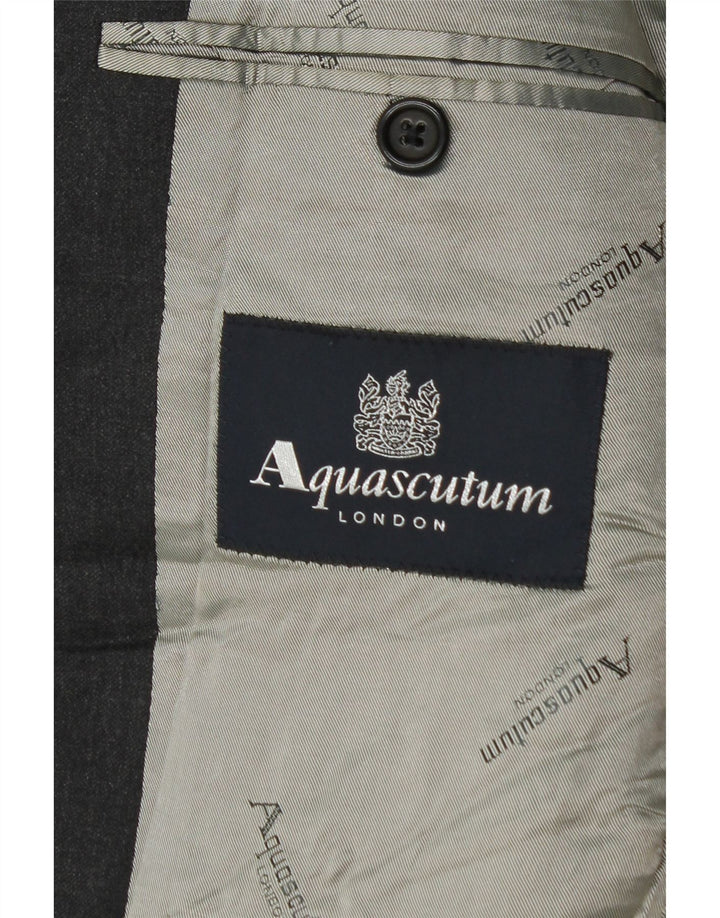 Jachetă pentru bărbați Aquascutum cu 2 nasturi, UK 36, lână gri mică