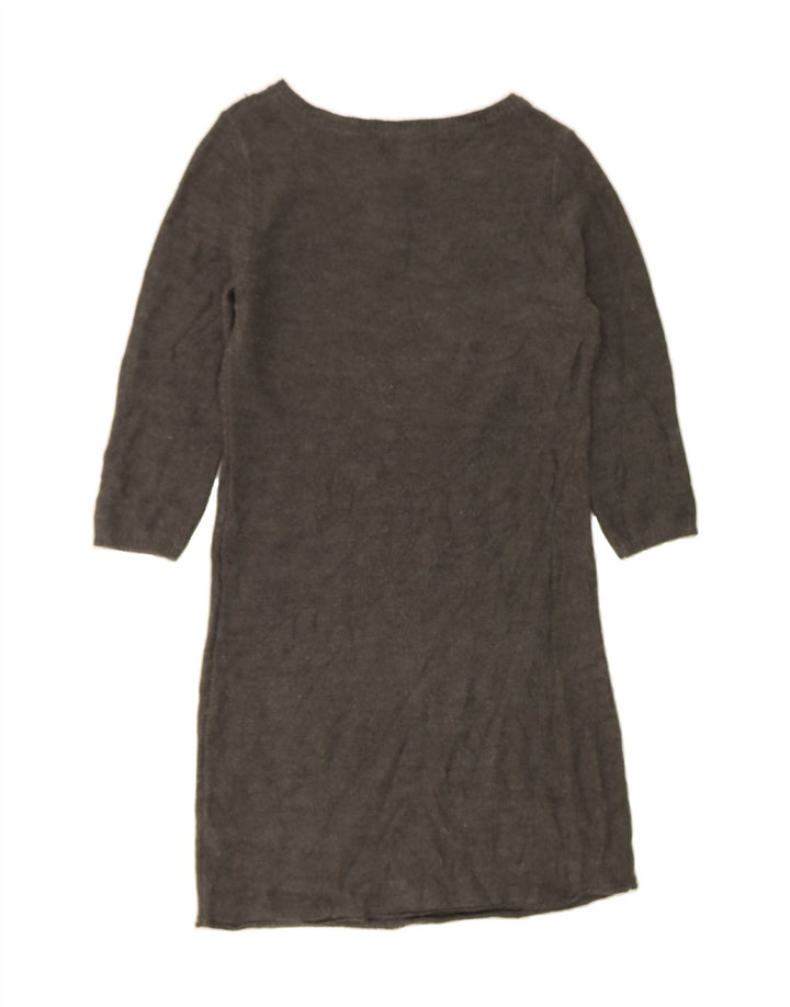 MOSSIMO Womens 3/4 Sleeve Jumper Dress UK 12 Medium Grey Acrylic Vintage Mossimo and Second-Hand Mossimo from Messina Hembry 