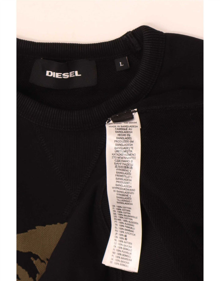 Hanorac pentru bărbați Diesel Pulover mare, negru, bumbac