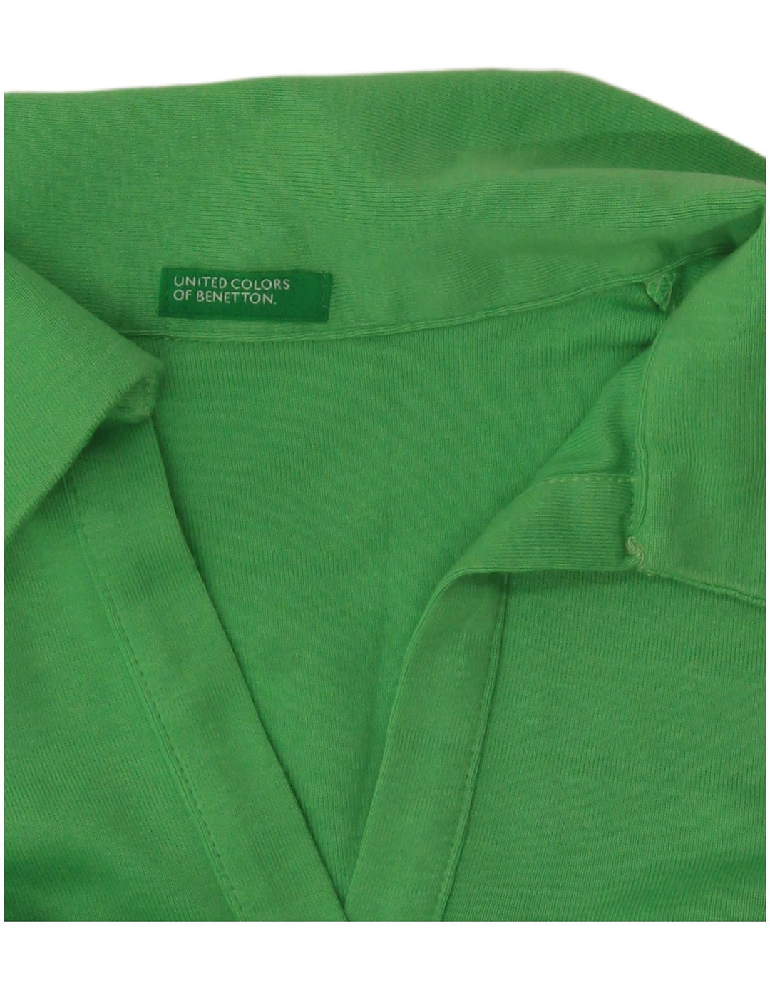 Tricou polo Benetton cu mânecă lungă pentru femei UK 10 Small Green