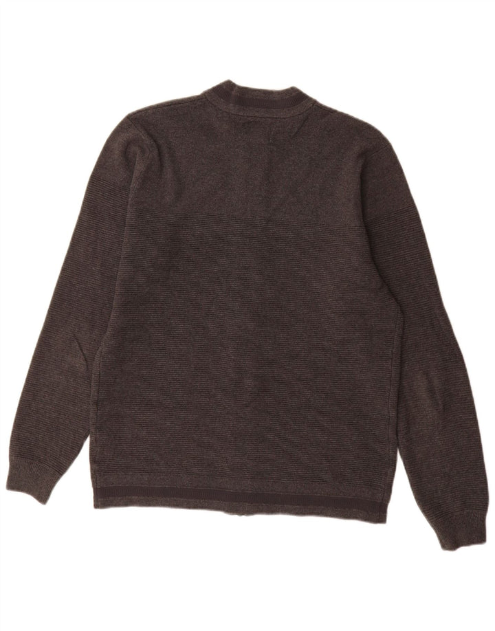 Pulover cardigan cu fermoar complet Zara pentru bărbați, bumbac gri mediu