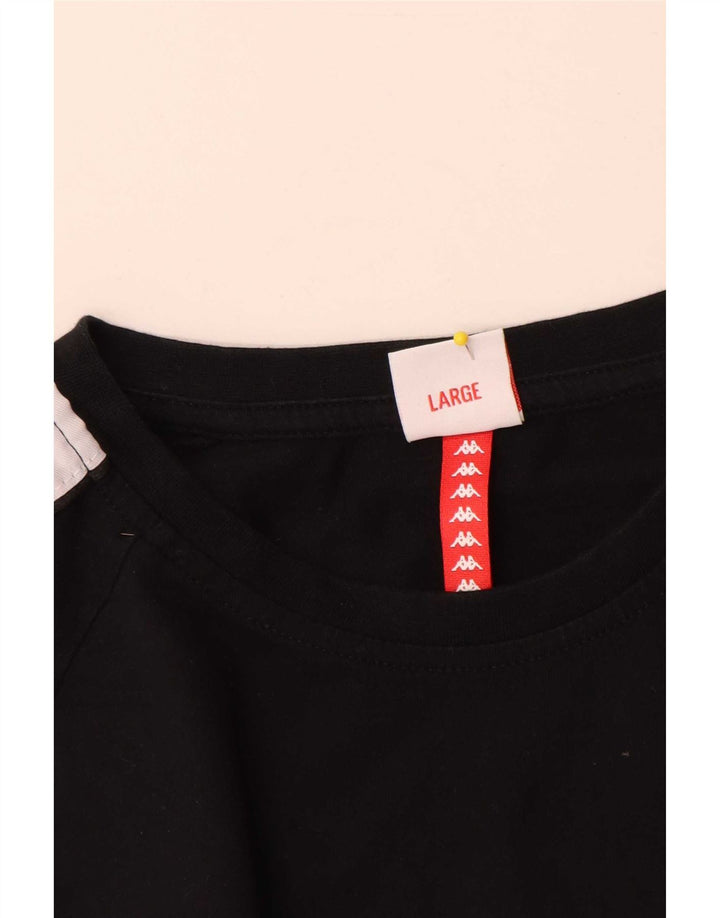 Tricou grafic pentru bărbați Kappa Top mare negru Colorblock