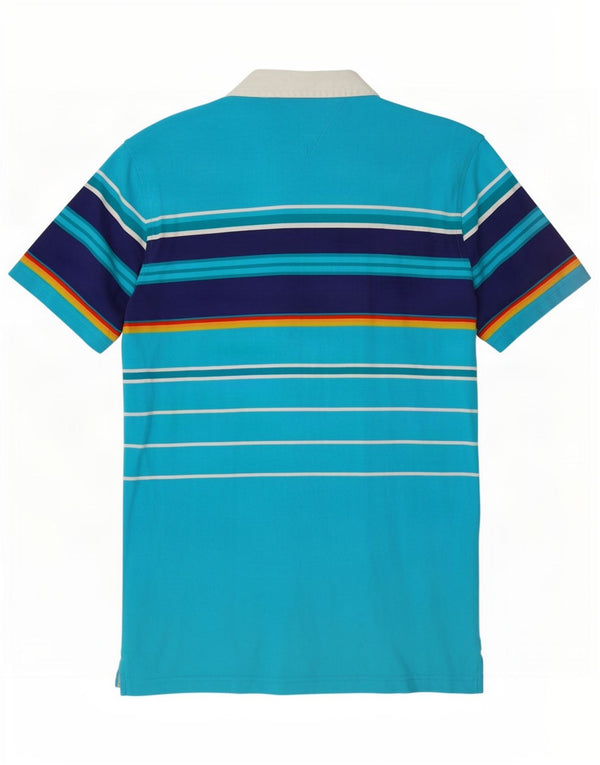 Tricou polo cu grafica Tommy Hilfiger pentru baieti 13-14 ani XL bumbac cu dungi albastre