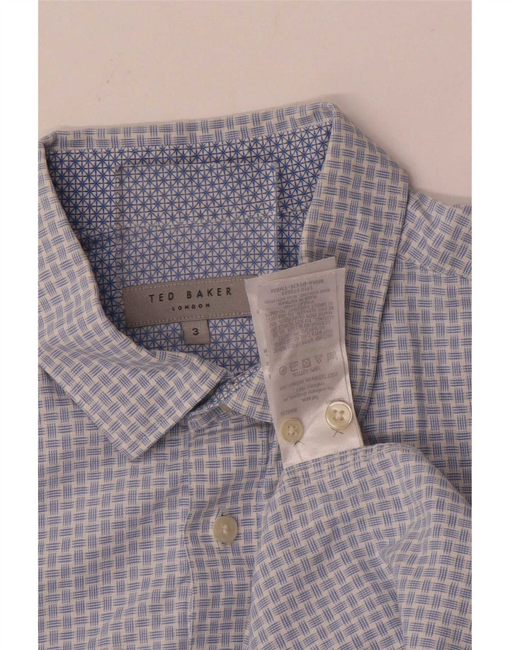 Cămașă pentru bărbați Ted Baker Mărimea 3, bumbac vichy albastru mediu