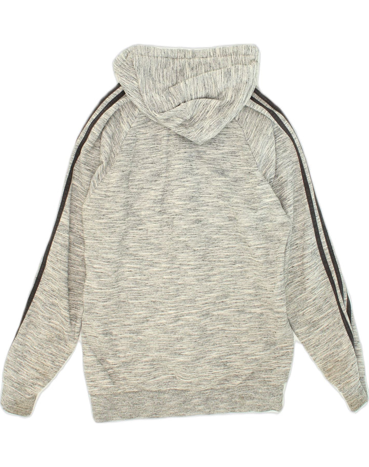 Pulover ADIDAS pentru bărbați, cu fermoar, bumbac, gri mediu