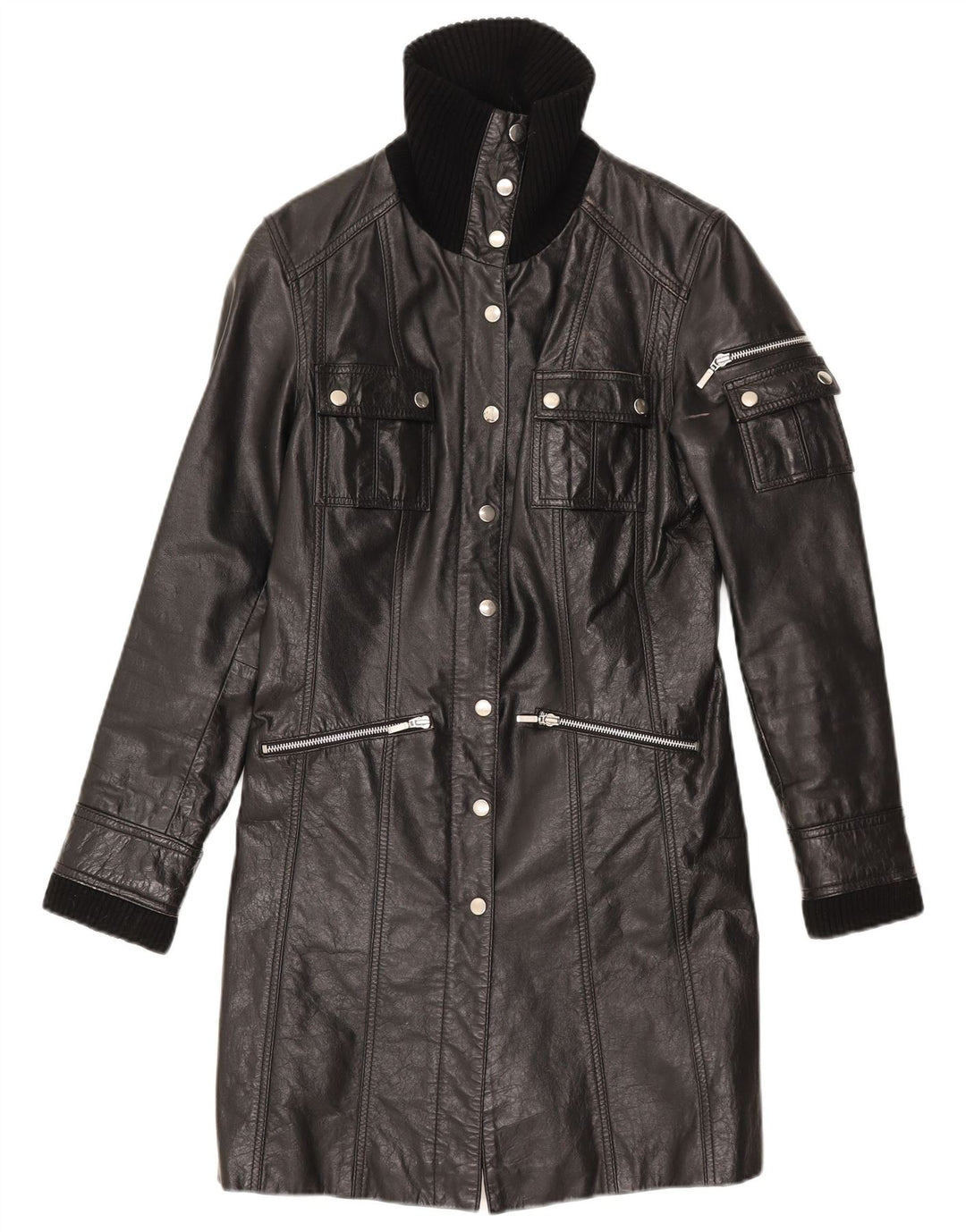 Palton din piele Gipsy pentru femei UK 12 Medium Black