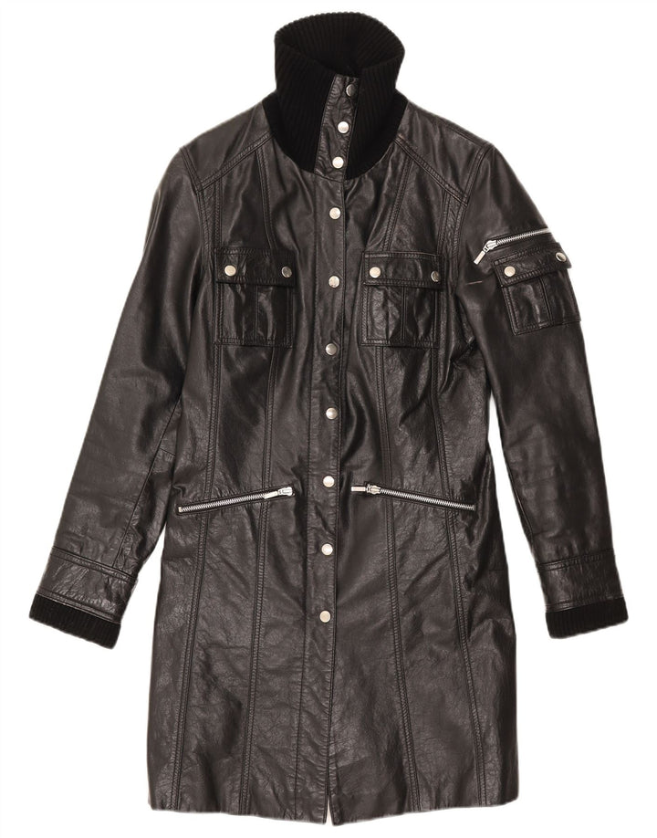 Palton din piele Gipsy pentru femei UK 12 Medium Black