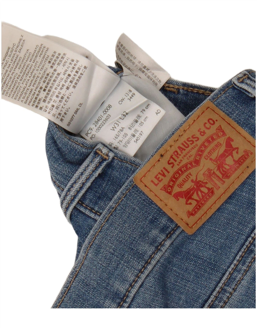 Blugi drepti pentru slăbire pentru femei LEVI'S L31 L32 Bumbac albastru