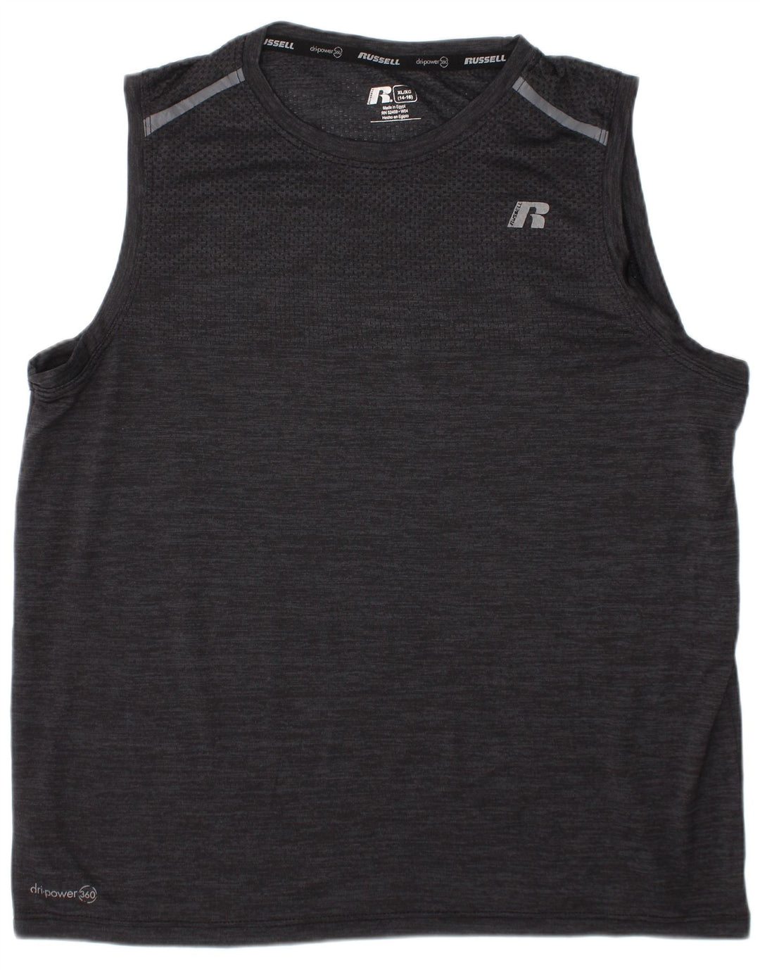 RUSSELL ATHLETIC Băieți Dri-Power Vest Top 14-15 ani XL Gri Pete