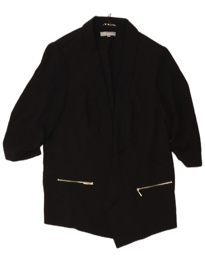 MARKS & SPENCER Jachetă pentru femei cu mâneci 3/4 deschise, UK 20 2XL Negru