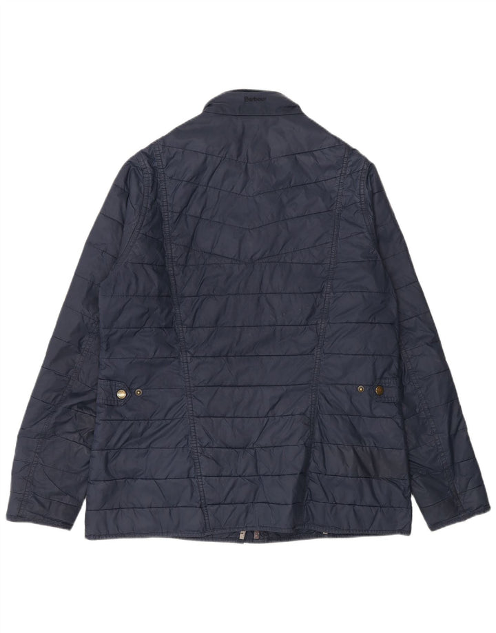 Jachetă căptușită pentru femei Barbour UK 16 mare, albastru bleumarin, poliamidă color bloc