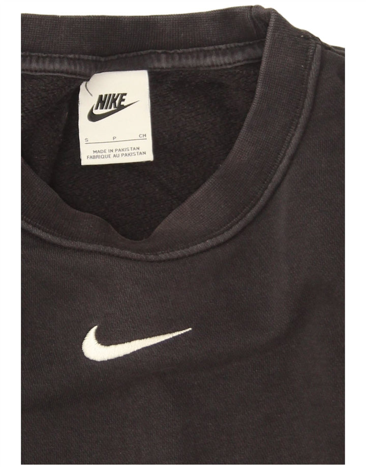 Hanorac Nike pentru bărbați, cu tăiere lejeră, pulover mic, negru, bumbac