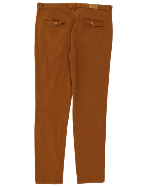Pantaloni chino slim pentru bărbați Zara EU 44 Large W34 L30 Maro