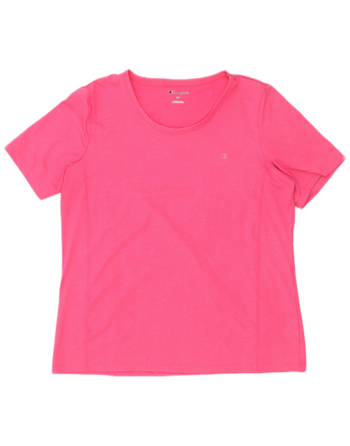 Tricou Champion pentru femei Top UK 16 Large, roz, poliester geometric
