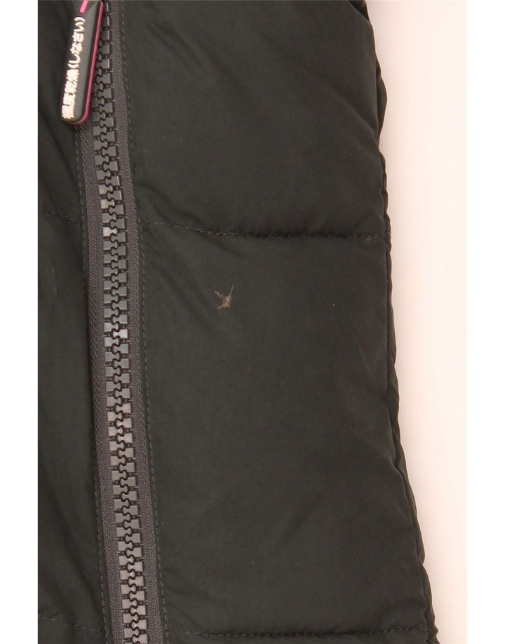Jachetă căptușită cu glugă Superdry pentru femei UK 16, mare, verde, poliester