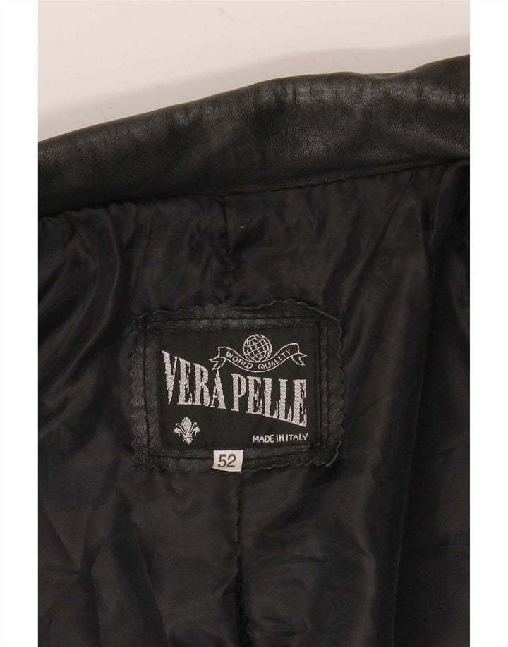 Jachetă vintage pentru bărbați din piele cu 3 nasturi IT 52 XL din piele neagră