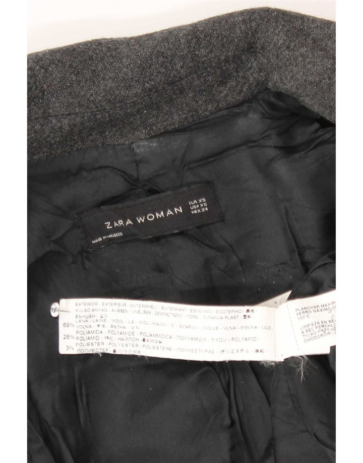 Palton dublu pentru femei Zara UK 6 XS Lână gri