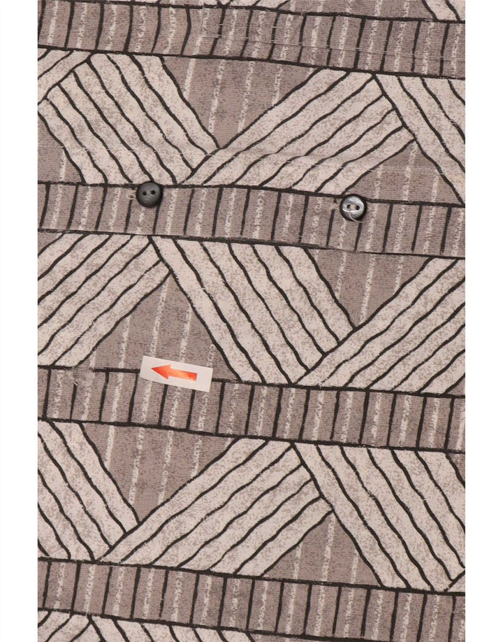 Cămașă Vintage pentru bărbați cu mânecă scurtă XL gri geometrică