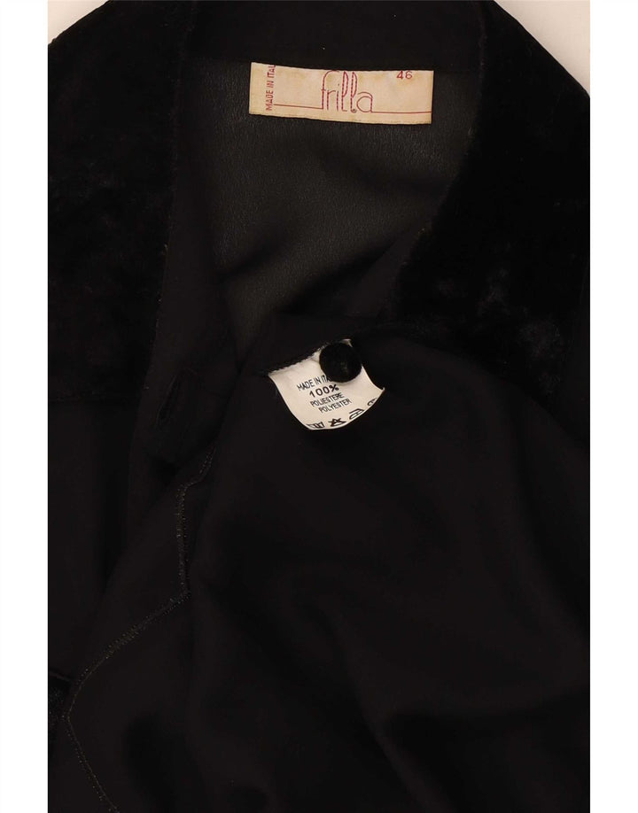 Bluză de cămașă vintage pentru femei IT 46 Poliester cu dungi negre mari