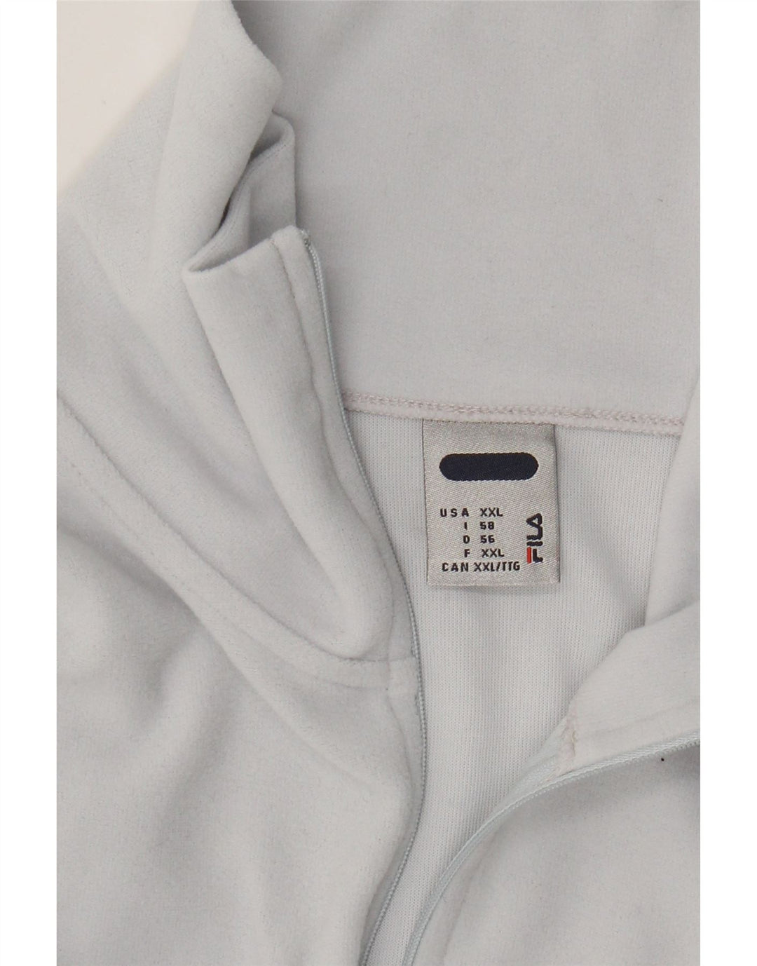 FILA Mens Zip Neck Fleece Jumper 2XL Blue Polyester Vintage Fila and Second-Hand Fila from Messina Hembry 