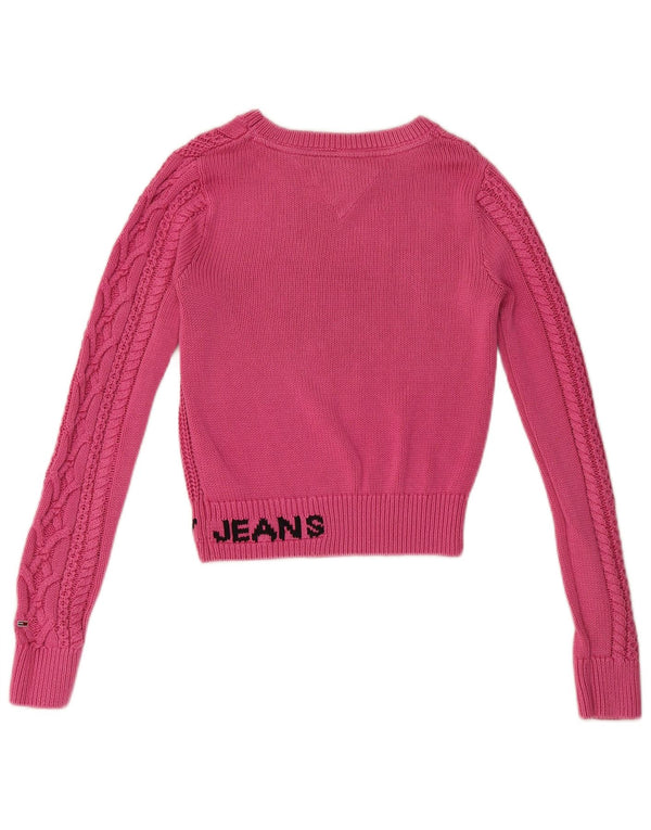 Pulover de damă Tommy Hilfiger cu decolteu cu barcă, mic, roz