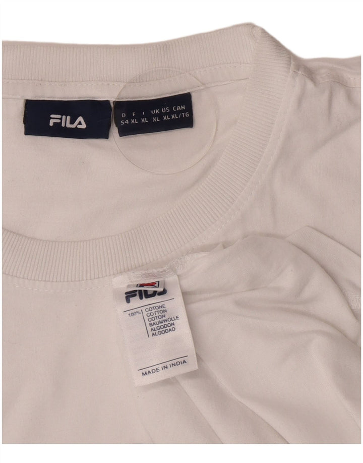 Tricou cu grafică pentru bărbați Fila Top XL Bumbac alb