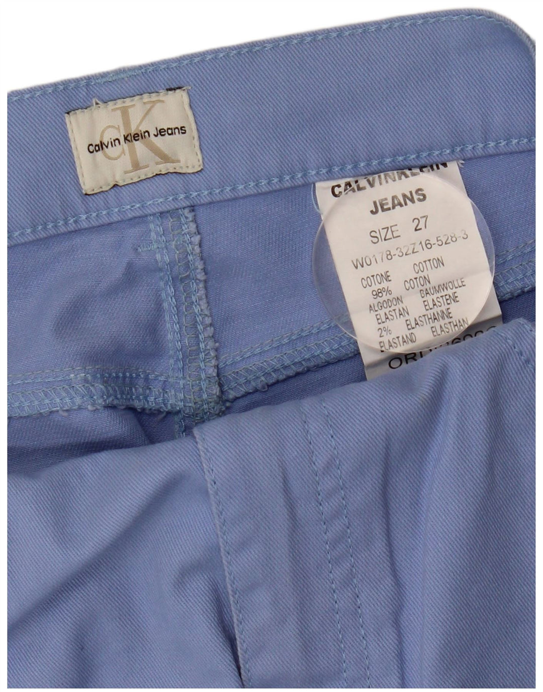 Blugi drepti pentru femei CALVIN KLEIN W27 L31 Bumbac albastru