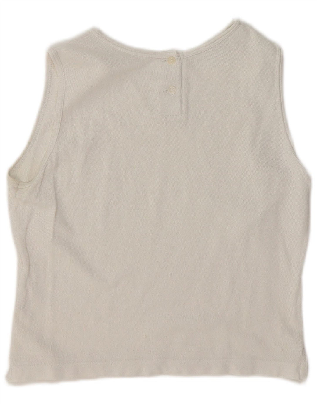 LACOSTE Womens Crop Vest Top Size 40 Medium White Cotton