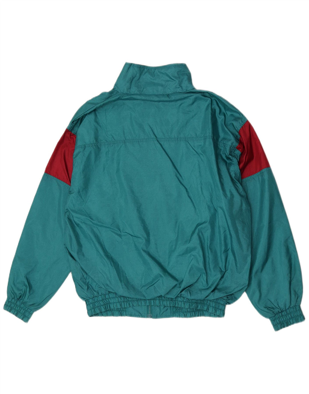 Jachetă de trening vintage pentru bărbați, verde mediu, poliamidă color bloc